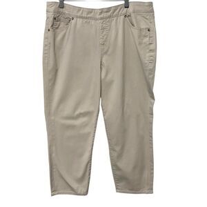 Jag Jeans | Khaki Pants Pull On Classic Fit Pockets Cropped Ankle- Size 16 33
